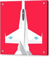 F-18 Hornet Jet Fighter Aircraft - Crimson Acrylic Print