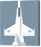 F-18 Hornet Jet Fighter Aircraft - Slate Acrylic Print