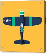 F4u Corsair Wwii Fighter Aircraft - Stripe Acrylic Print