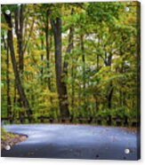 Fall Color Country Road - Clifty Park - Indiana Acrylic Print