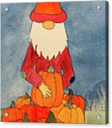 Fall Gnome With Pumpkins Acrylic Print