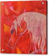 Fanciful Unicorn And Hearts Acrylic Print