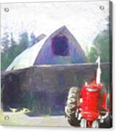 Farm And Barn Tractor Acrylic Print