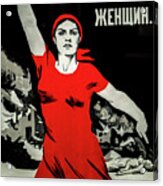 Fascism The Most Evil Enemy Of Women Vintage Soviet World War Ii Acrylic Print