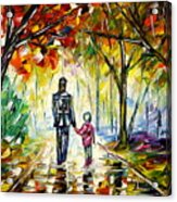 Father With Daughter In The Park Acrylic Print
