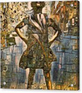 Fearless Girl Future Is Female Painting 4 Acrylic Print