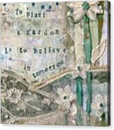 Garden Collage With Vintage Lace And Flowers Acrylic Print
