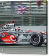 Fernando Alonso, Full Throttle At Indy, 2007 Acrylic Print