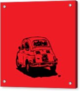 Fiat 500 Red Acrylic Print