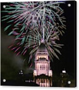 Fireworks At Illinois State Capital Springfield Acrylic Print