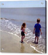 First Time At The Beach Acrylic Print