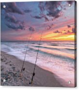 Fishing At Sunset Acrylic Print