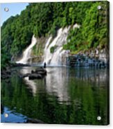 Fishing At Twin Falls Acrylic Print