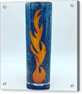 Flame On Blue Acrylic Print