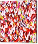 Flight Of The White Doves - Colorful Abstract Contemporary Acrylic Painting Acrylic Print