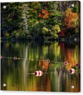 Floats On Autumn Lake #5978 Acrylic Print