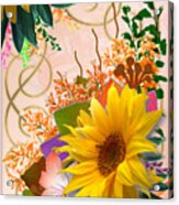 Floral Autumn Seasonal Card Of November Colors Acrylic Print