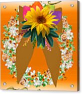Floral Wreath Happy Thanksgiving Card Acrylic Print