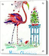 Flossie Flamingo's Christmas Acrylic Print