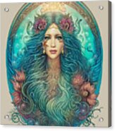 Flower Mermaid Fantasy Acrylic Print