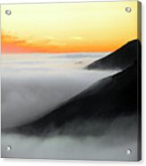 Fog Hugging Coast At Sunset Acrylic Print