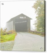 Foggy Morning At The Mount Orne Covered Bridge Acrylic Print