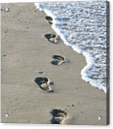 Footprints In The Sand Acrylic Print