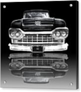 Ford F100 Truck Reflection On Black Acrylic Print