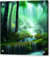 Forest Glade Waterfall Acrylic Print