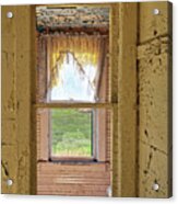Forgotten Views - Looking Out Through Two Windows From An Abandoned Nd Homestead Acrylic Print