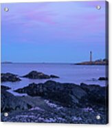 Fort Beach Sunset Marblehead Massachusetts Fort Sewall And Chandler Hovey Park Rocky Coast Acrylic Print