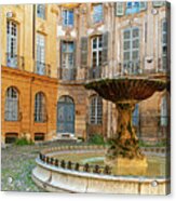 Fountain In Courtyard - Aix-en-provence, France Acrylic Print