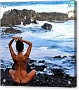 Free And Naked In Nature Acrylic Print