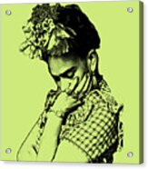 Frida Kahlo In Green And Black Acrylic Print