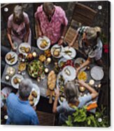 Friends Outdoors Dining Acrylic Print