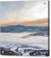 Frosty Morning On Skalka Mountain In Beskydy Mountains Acrylic Print
