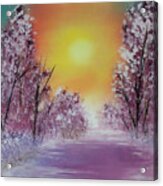 Frosty Sunset Acrylic Print