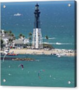 Full House At The Hillsboro Inlet And Lighthouse In Florida Acrylic Print
