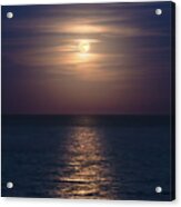 Full Moon Rising Over The Sea Acrylic Print