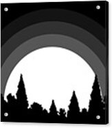 Full Moon Trees Silhouette Acrylic Print