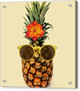Funny Pineapple With Sunglasses Acrylic Print