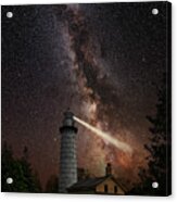 Galactic Beacon - Cana Island Lighthouse Beaming Towards Core Of The Milky Way Acrylic Print