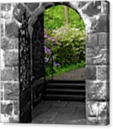 Garden Entryway Selective Black And White Nature / Floral / Botanical Photograph Acrylic Print