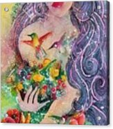 Garden Goddess Of The Hummingbird Acrylic Print