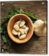 Garlic In Bowl Acrylic Print