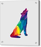 Geometric Animal Rainbow Wolf Howling Digital Art by Trevor P Nickson -  Pixels