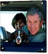 George Bush And Laura In Truck Acrylic Print