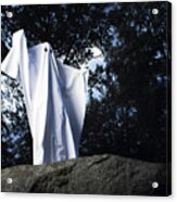 Ghost Made Of Sheets, Standing On A Rock Acrylic Print