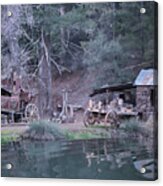 Ghost Town And Pond Reflections Acrylic Print