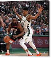 Giannis Antetokounmpo And James Harden Acrylic Print